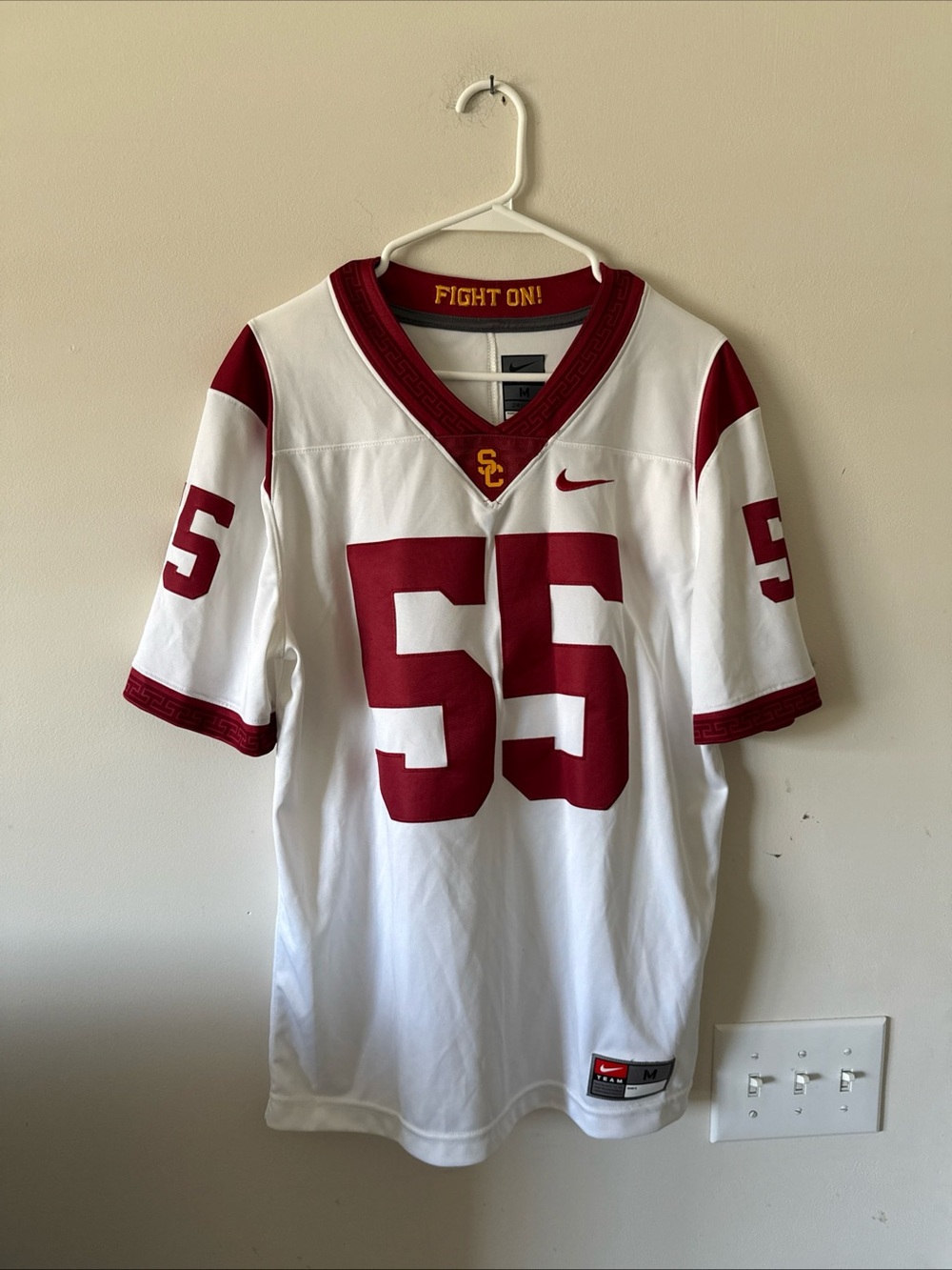 Men’s Nike USC Trojans #55 Limited Away NCAA Game Football Jersey Sz M - RARE